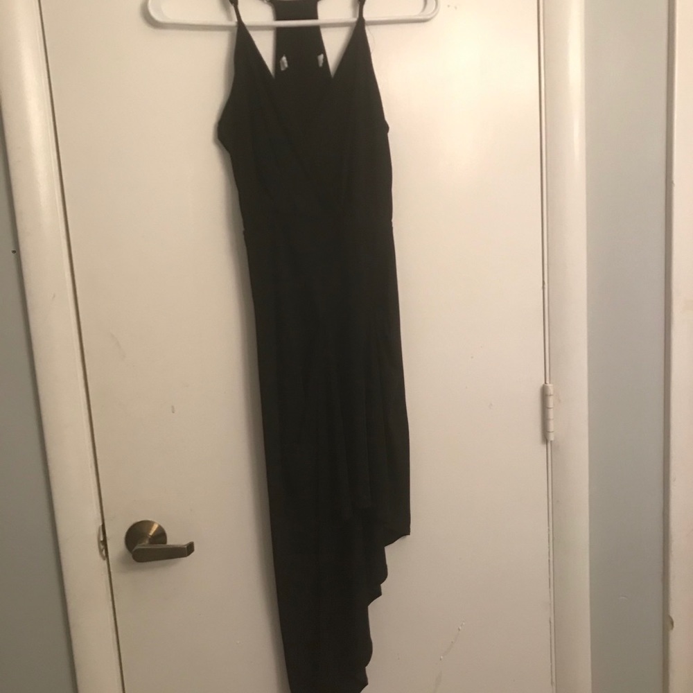 Black asymmetric BCBG dress